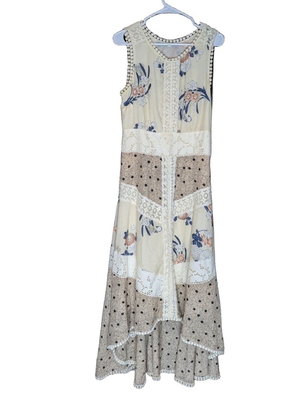 Leifnotes Anthropology Field Biology Dress High Low Floral Lace Maxi Size 8